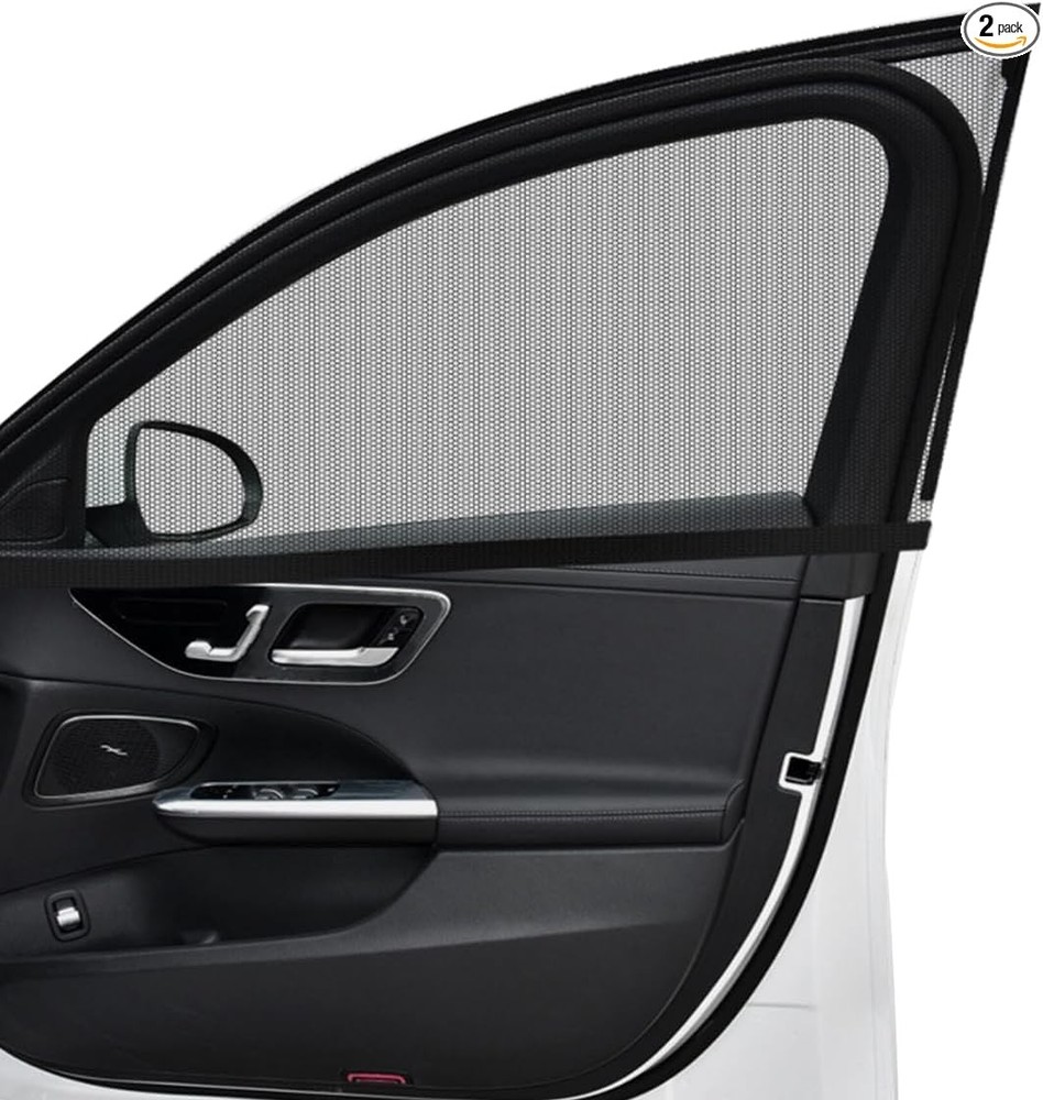 Universal Fit Car Window Sun Shade for Most SUV Front Seat, 2 Pcs 25″x36″ Mesh P