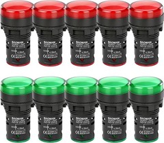 22mm LED Industrial Indicator Light 110V AC Pilot Indicator Light 7/8 Panel