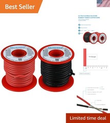 14 Gauge Silicone Wire Spool red and Black Each 25ft Flexible 14 AWG Stranded…