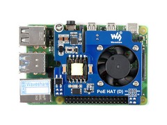 Waveshare Power over Ethernet HAT (D) for Raspberry Pi 3B+/4B 802.3af-compliant