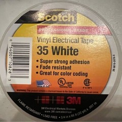 LOT OF 3 SCOTCH 3M PROFESSIONAL GRADE VINYL ELECTRICAL TAPE 35 WHITE CANADA MADE