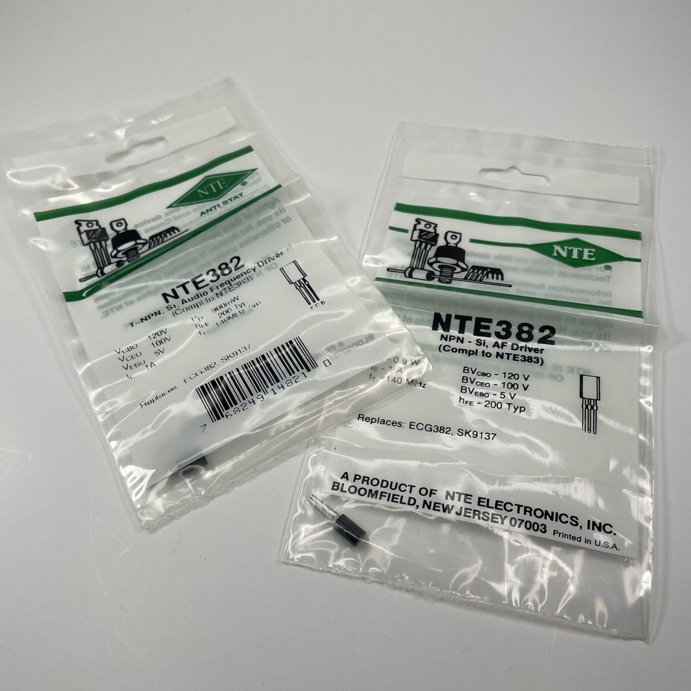 2 NTE 382 T NPN Si Audio Frequency Driver (ECG) (L CB)