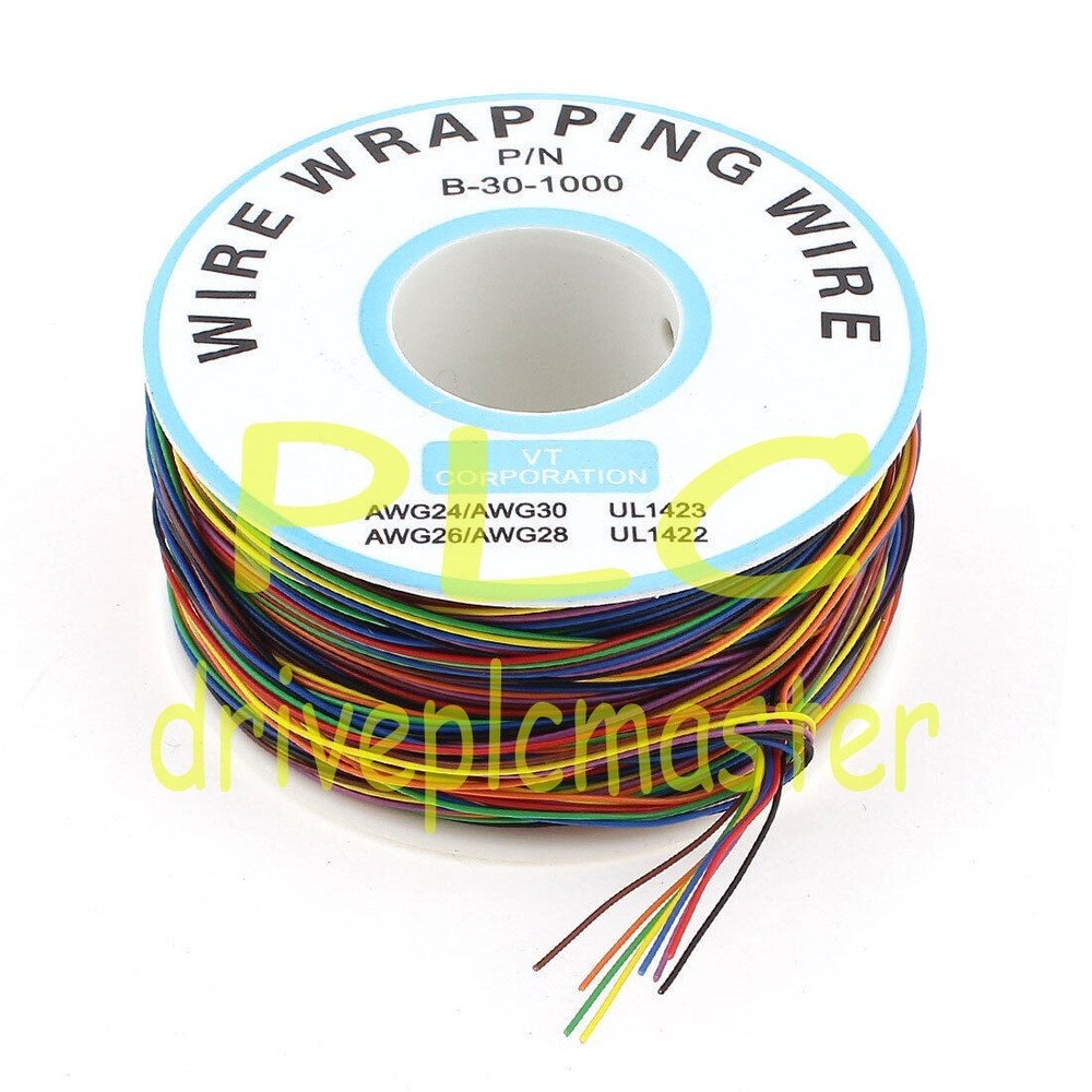305M 30AWG 0.25mm Tin Plated Copper Wire Wrapping 8-Wire Colored Test Cable Reel