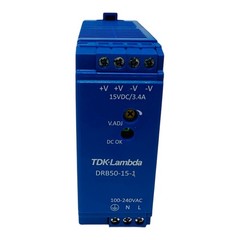 TDK-LAMBDA DRB50-15-1 DIN Rail Power Supplies 51W 115-230VAC 15V 3.4A NEW/NOS