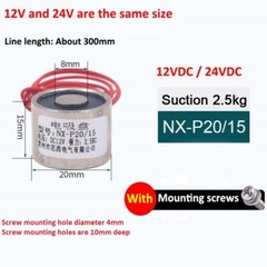 DC 12V 24V 2.5-150KG Electric Lifting Magnet Electromagnet Solenoid Holding Coil