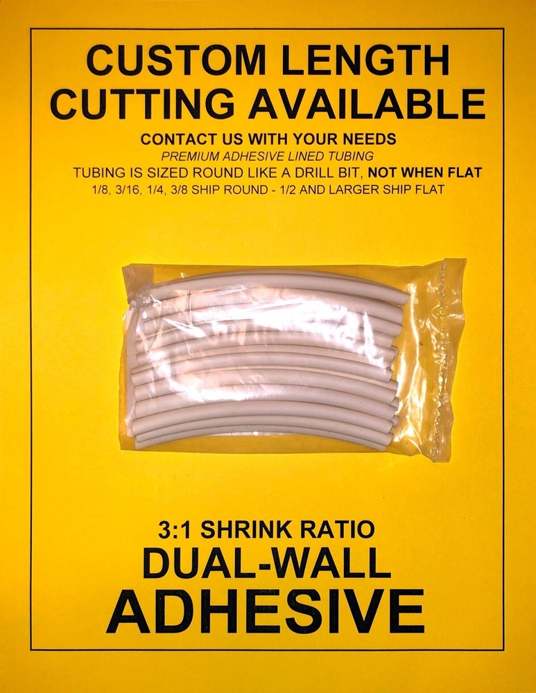 1/8″ / 3mm I.D WHITE (4″ 25pcs) Dual-Wall Adhesive Lined 3:1 Heat Shrink Tubing