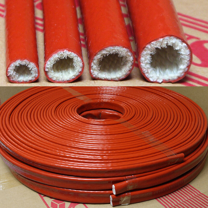 Φ4-130mm Silicone/Fibreglass Fire Sleeving HIGH TEMP Sleeve Insulating Hose Red