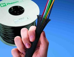 Braided sleeve for cable sheathing, net tube, flame-retardant type, black