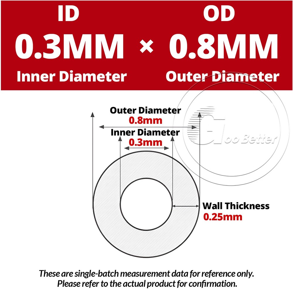 PTFE Tube Tubing Pipe ID 0.3-16 mm × OD 0.8-20 mm High Heat Resist Translucent