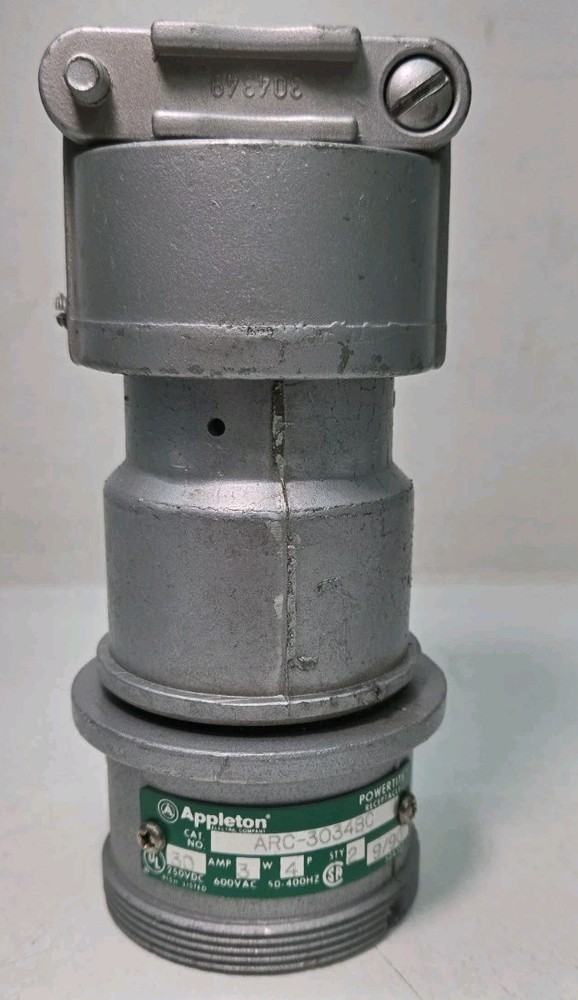 Appleton ARC3034BC Powertite Receptacle Pin & Sleeve Connector 30 Amp 3W 4P