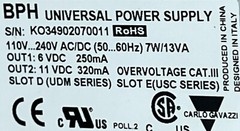 CARLO GAVAZZI BPH UNIVERSAL POWER SUPPLY MODULE 90-260V AC/DC