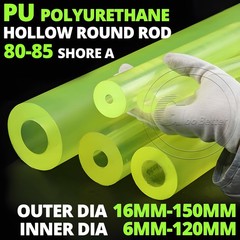 PU Polyurethane Hollow Round Rod Hollow Bar Ø 16mm-150mm Elastic Buffer 80A-85A
