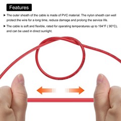 10 Feet 12 AWG Gauge THHN Stranded Red Copper Building Wire 600V