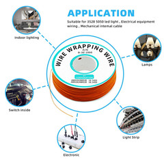 Wrapping Wire 11 Colors Single Strand Coppers Cable 30AWG 250Meters