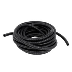 6.6 M 10 x 13 mm Plastic Corrugated Conduit Tube for Garden,Office Black