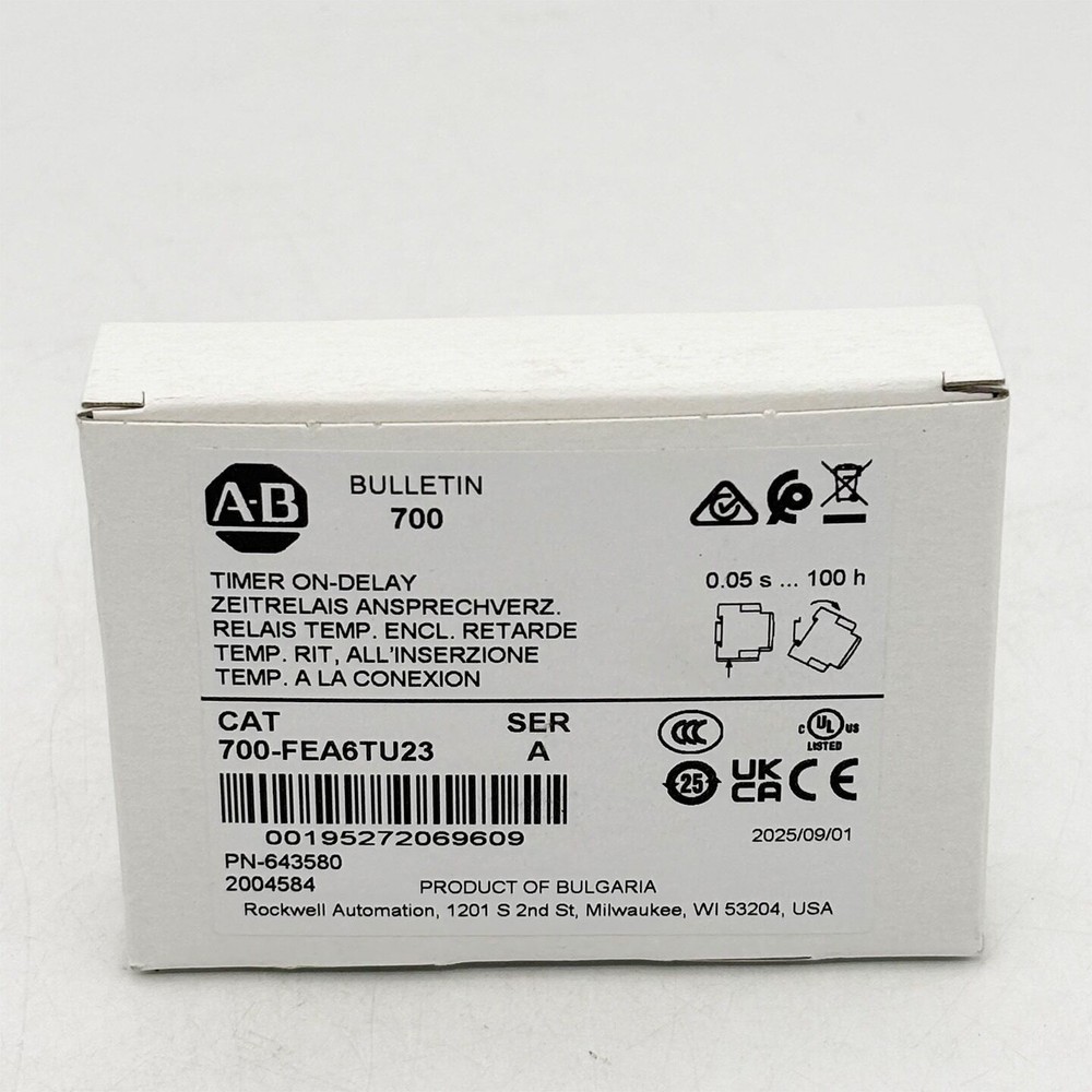 700-FEA6TU23 Timing Relay 1CO One-Shot 0.05s-100h 12-240VAC/DC New Fast Shipping