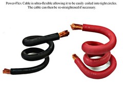 Battery Cable 1/0 Black & Red price per foot with lugs and heat Shrink