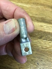 Lot Of 22 Burndy S/10 Copper Compression Terminal Lug Gray 1-Hole 4AWG 3/16″
