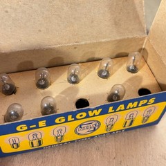 Vintage Box of NOS GE NE-51 Glow Lamps General Electric Bulbs, Incomplete Box