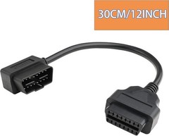 1ft 30cm Right Angle OBD2 OBD-II 16 Pin Male to Female Diagnostic Extension Cabl
