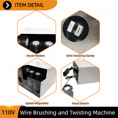 Automatic Wire Brushing & Twisting Machine For Ground & Braided Wires 110V