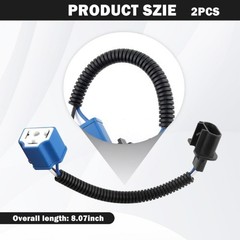 2PCS 7 Inch H13 to H4 LED Headlight Adapter Pigtail Socket, Heat Resistant Wirin