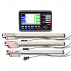 TOAUTO LCD Digital Readout 3 Axis DRO Display+3pc Linear Scale for Mill Lathe