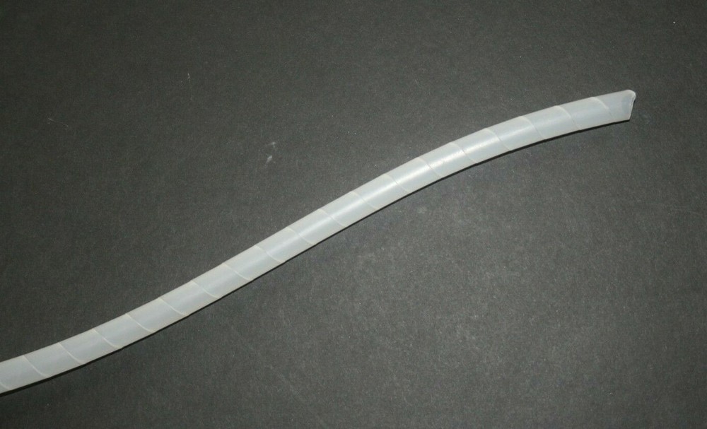 5 Feet Clear wire spiral wrap .33 in ID, .46 in OD, expandable Unused stock