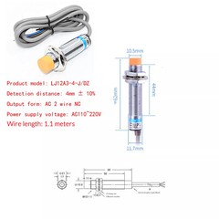Inductive Proximity Sensor LJ12A3-4-J/DZ Metal Detecting NC 2 Wire AC 90-250V