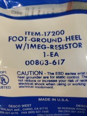 Desco 17200 Foot Ground Heel With 1 Meg Resistor