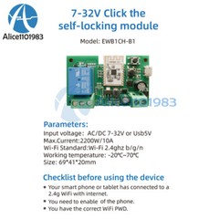 DC7-32V/AC85-250V 1/2/4Channel Smart WiFi Bluetooth Wireless Relay Switch Module