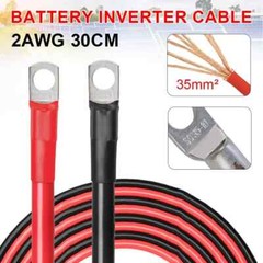 2 AWG Gauge Battery Cable Wire Copper Car Solar Power Inverter Welding 2 PCS