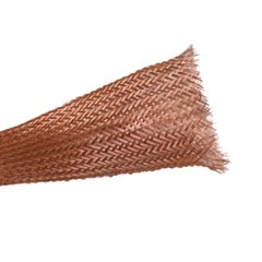 2-28mm Braided Ground Strap Copper Flat Braid Shielding Sleeve SingleWire 0.12mm