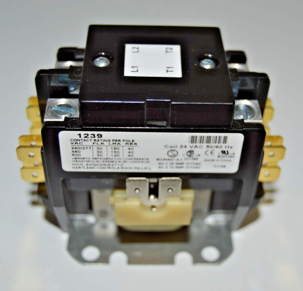 1-SOURCE 1239 S1-02432004000 Contactor 2-Pole, 30FLA 24V Coil 50/60HZ, NEW