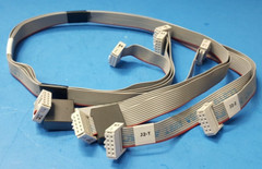 (4 PCS) 2FT FLAT RIBBON CABLE, 10 CONDUCTOR , 28 AWG , WITH CONNECTOR