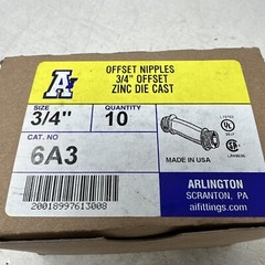 ARLINGTON 6A3 OFFSET NIPPLES 3/4″ INCH ZINC DIE CAST (Box 10)