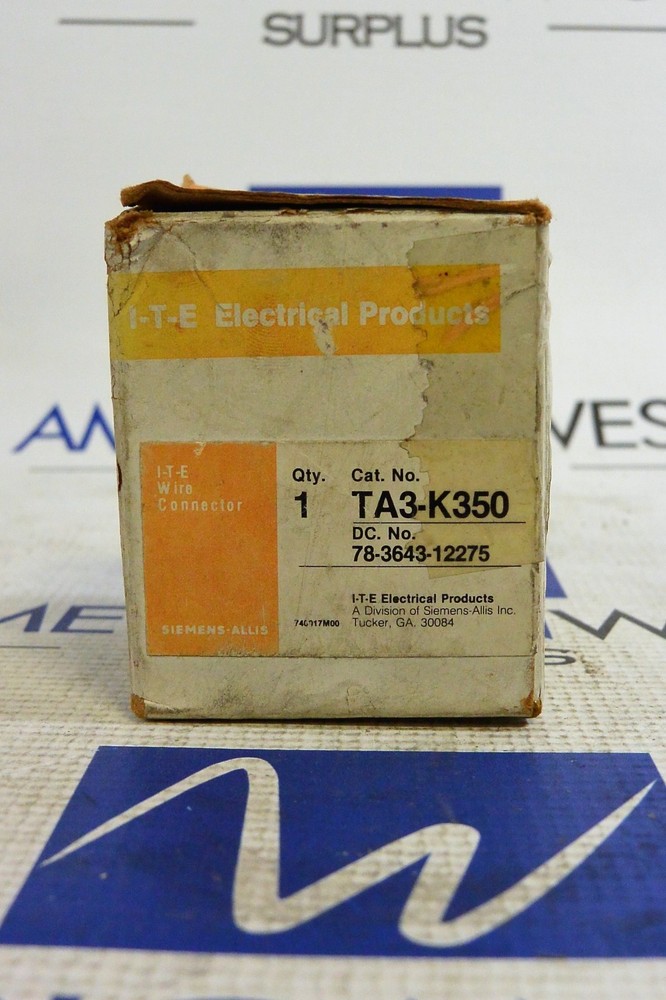 I-T-E SIEMENS TA3-K350 WIRE CONNECTOR NEW