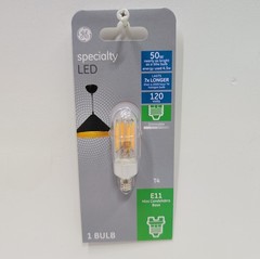 GE LED Light Bulb E11 Mini Base 4.5W 500 Lumens Soft White Filament 93129027 New