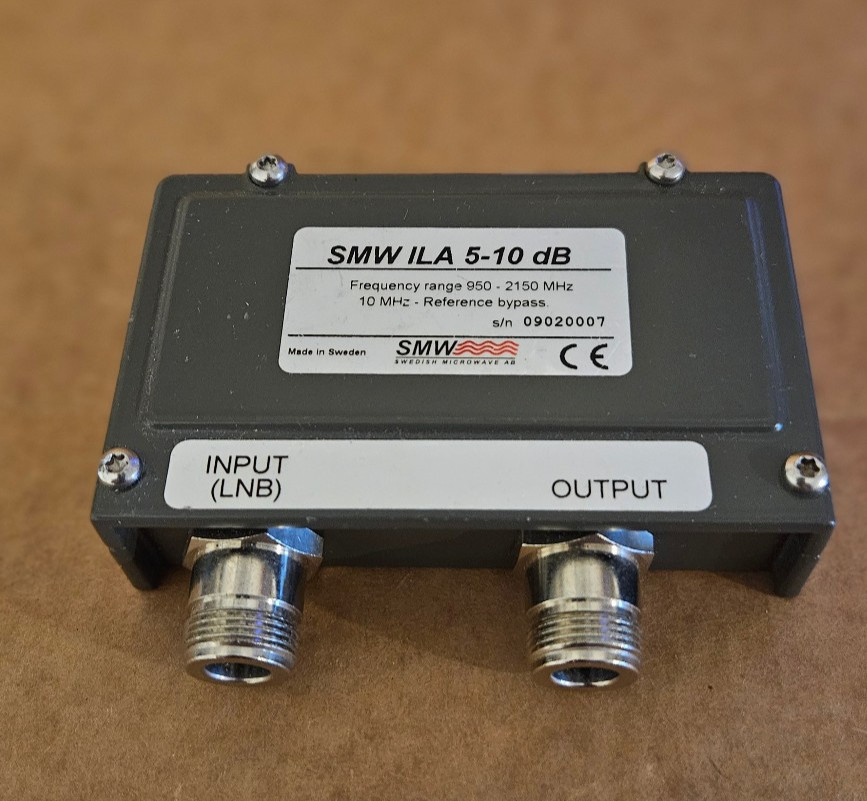SMW Swedish Microwave L-Band In-Line Amp, 5-10 dB, 50 ohms