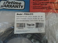 Tripp Lite P004-015 Power Extension Cord 10A C13/C14 100-250V, 15Ft – NEW Sur…