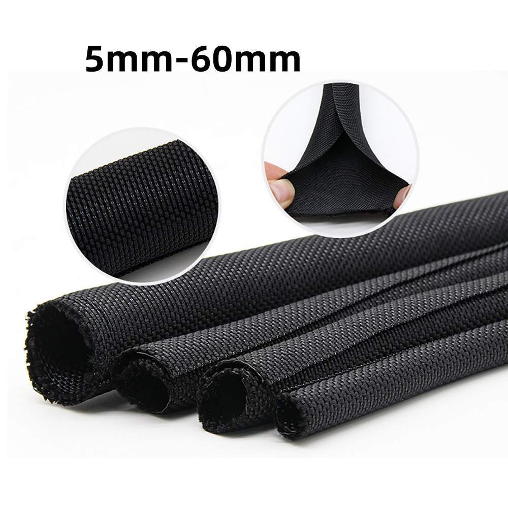 5mm-60mm Auto Self Closing Braided Cable Sleeving ColorWire Harness Sheathing
