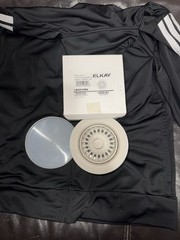 Elkay LKQD35BQ Plastic Disposer Flange with Basket Strainer and Stopper, Bisque