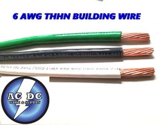 100′ EA THHN THWN 6 AWG GAUGE BLACK WHITE GREEN STRANDED COPPER BUILDING WIRE