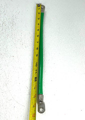 Insulted Bonding Jumper x 16″ Long, 1/0AWG, 3/8″ Lug Hole, 600A