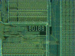 Early 1980s Intel C80188-3 16 bit 8MHz CPU, 68 PIN Gold Plated Ceramic CLCC
