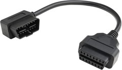 1ft 30cm Right Angle OBD2 OBD-II 16 Pin Male to Female Diagnostic Extension Cabl