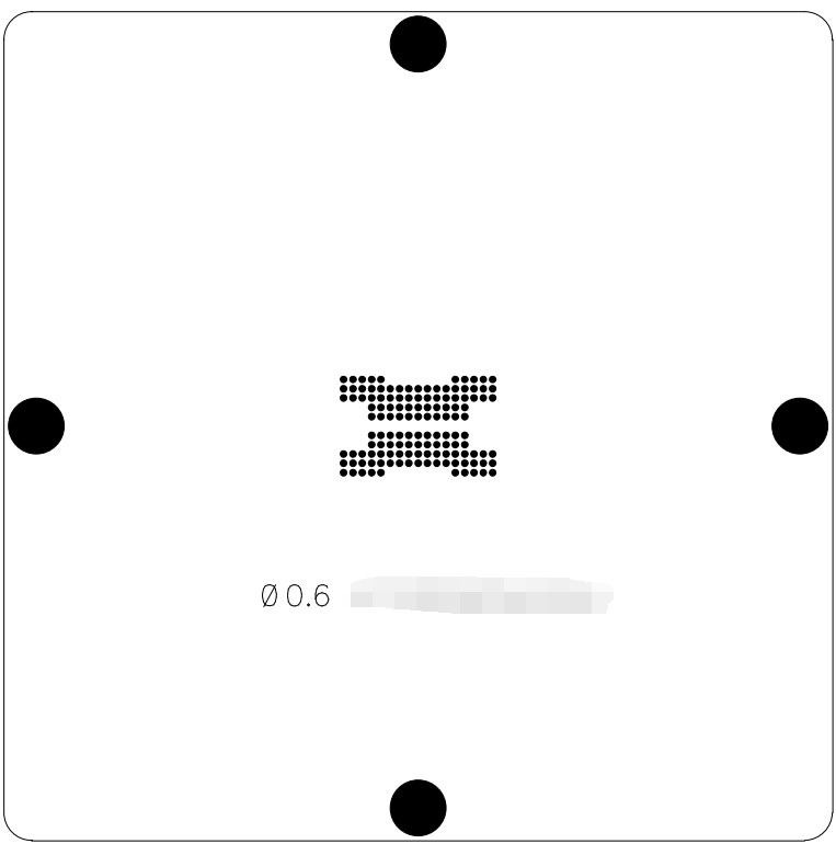 MT29F512G08EEHAFJ4-3R:A BGA132 FBGA132 Reball Laser Stencil 0.6mm