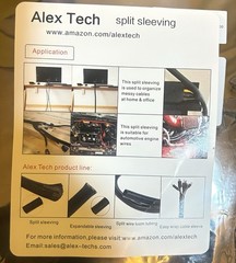 Alex Tech Split Sleeve X001UGGNTV 25ft – 1/2in color black