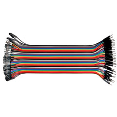 4pk 40-Wire Male-Female Jumper Wire 20cm; 40P Color Ribbon Breadboard Cable USA