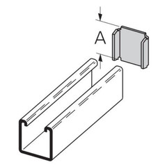 B-Line B220ZN, Zinc Plated, Type X, End Cap for 1-5/8″ x 13/16″ Channel, 1pc